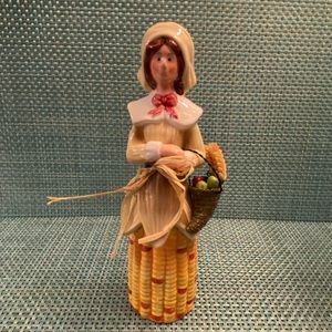 *No longer available * Ceramic Thanksgiving Pilgrim Woman Fall Decor by Ganz